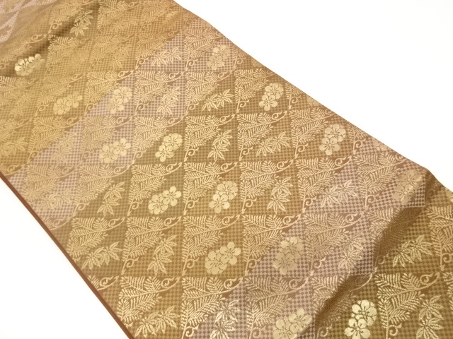 JAPANESE NAGOYA OBI / WOVEN SHOCHIKUBAI